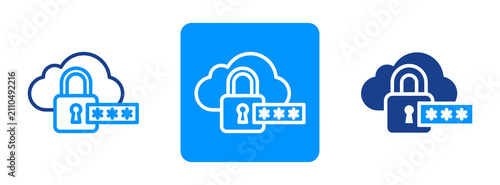 Cloud Password Icon In Dual Tone Style