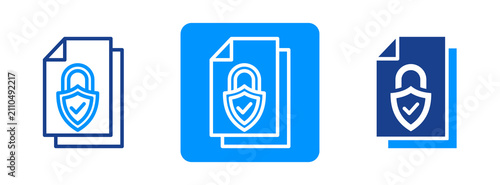 Privacy Document Icon In Dual Tone Style