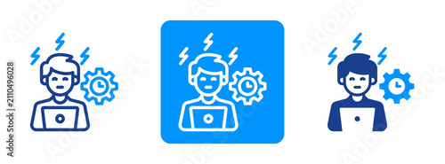Photos Hard Work Icon In Dual Tone Style