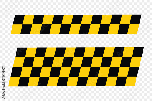 Black and yellow checkered pattern strips for racing or warning design elements Vector