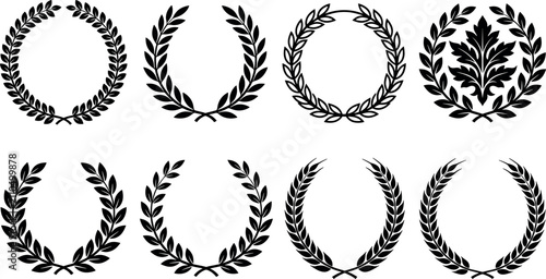 Obraz na płótnie Laurel wreath collection featuring circular victory frames roman triumph awards