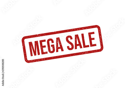 Konstfotografi Red grunge rubber stamp with the text mega sale isolated on a simple background