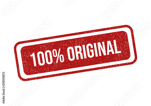 Cuadro en lienzo Red rectangular rubber stamp with the text 100 percent original and grunge style
