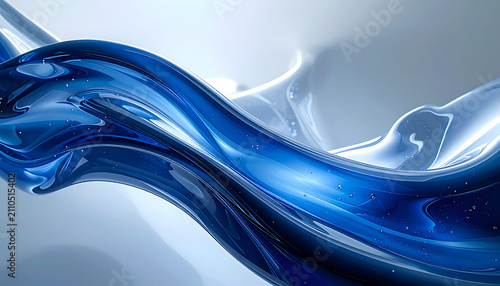 Abstract Blue Fluid Motion for Modern Design