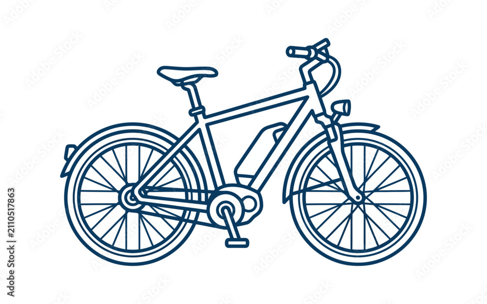 Fototapeta premium Electric Bicycle Vector Illustration