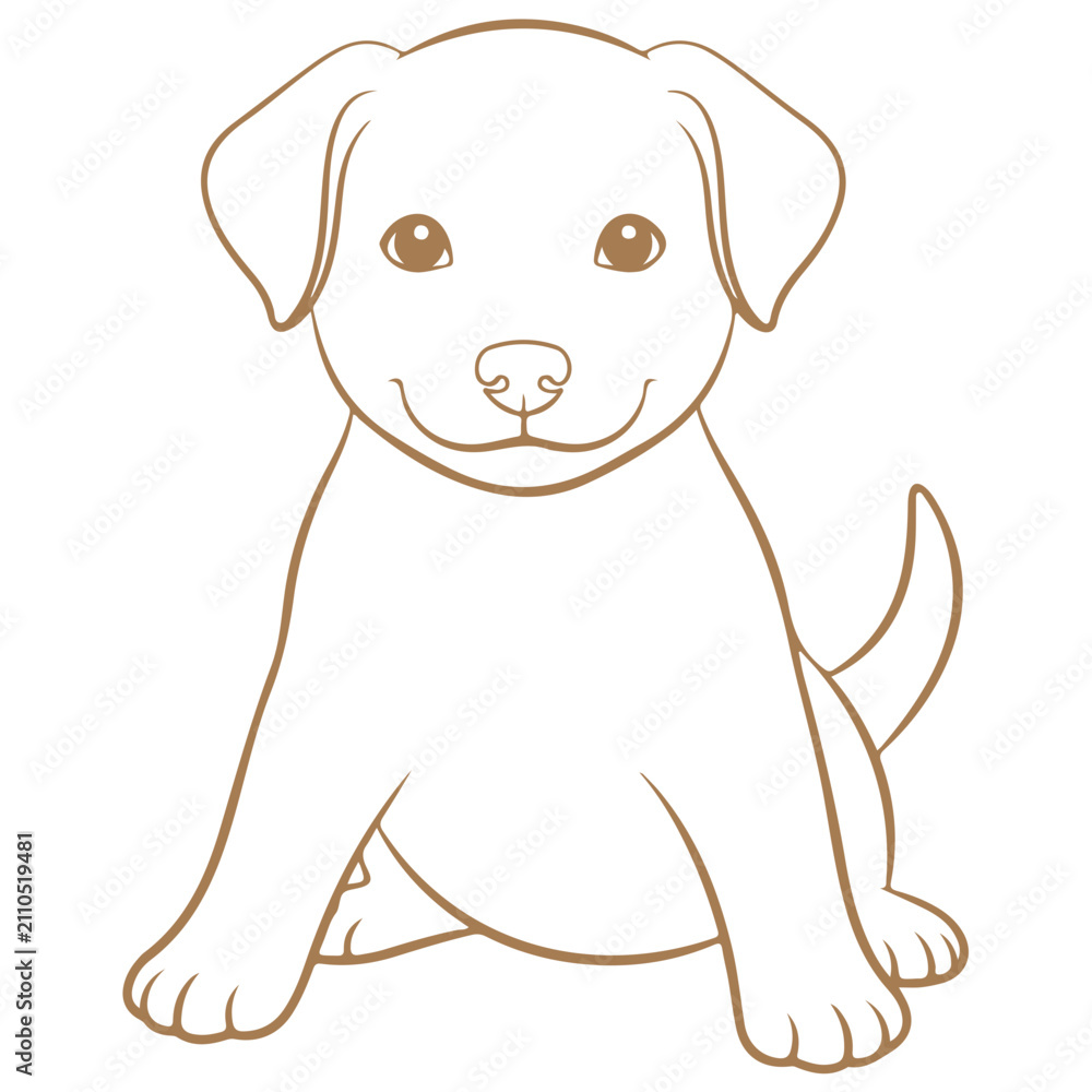 Obraz premium Cute Dog Breeds Vector Set, Minimalist Dog Line Art Silhouette, Pet Face Icon and Paw Print Illustration for Mascot Logo, Tattoo, Veterinary, and T-Shirt Design