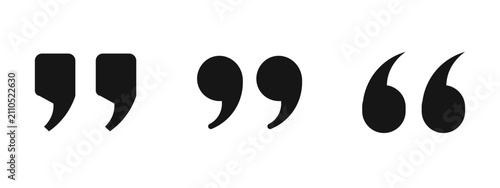 Fotografie Set of quotation marks icons isolated on white background featuring bold double