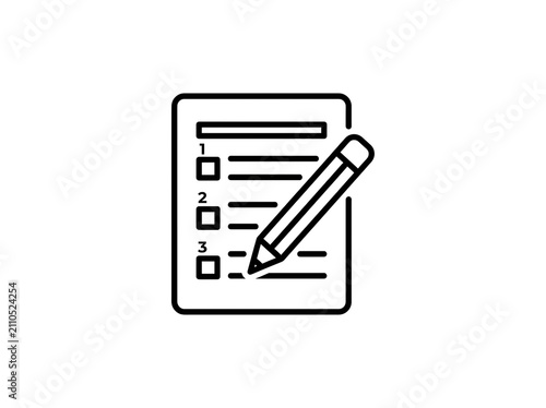 Checklist with pencil marking third item