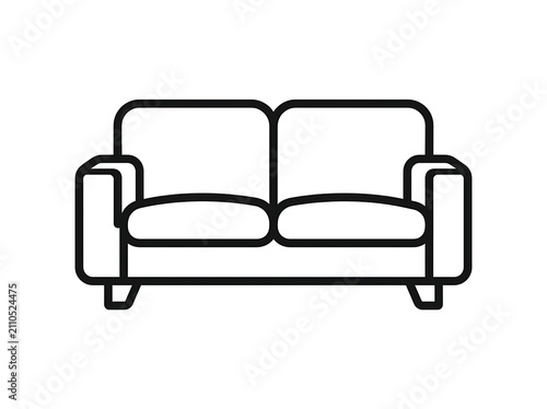 Modern modular sectional sofa outline vector