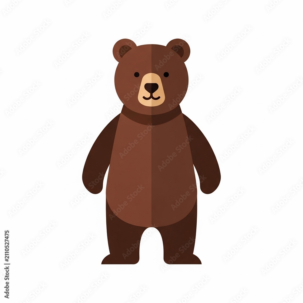 Obraz premium フラットデザインの愛らしいクマのイラスト