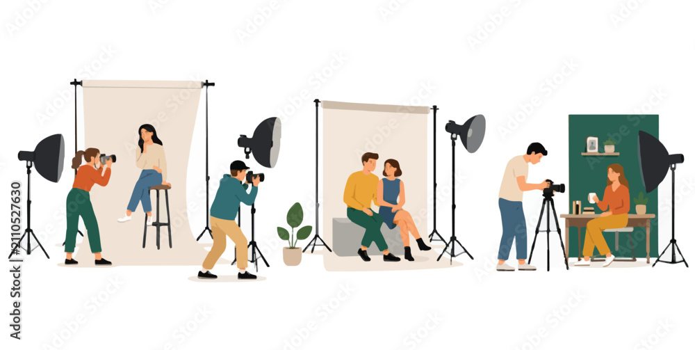 Fototapeta premium Creative agency photography studio illustration