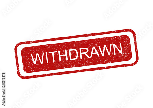 Принти на полотні Red rubber stamp with the word withdrawn written in a simple bold font style iso