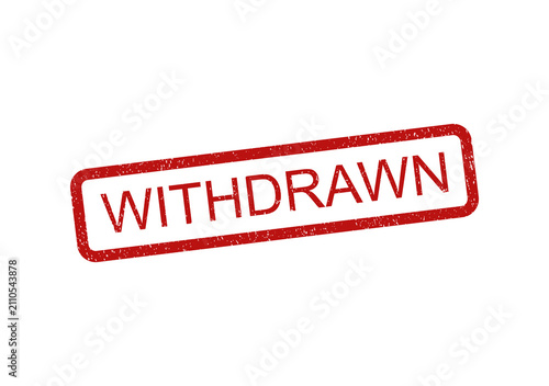 Принти на полотні Red rubber stamp with the word withdrawn in a rectangular grunge frame design is