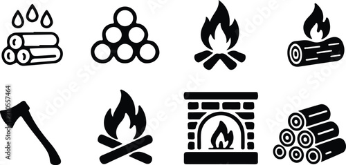 Obraz na płótnie wood icon silhouette