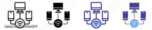 Connected Devices Icon Set Multiple Style Collection