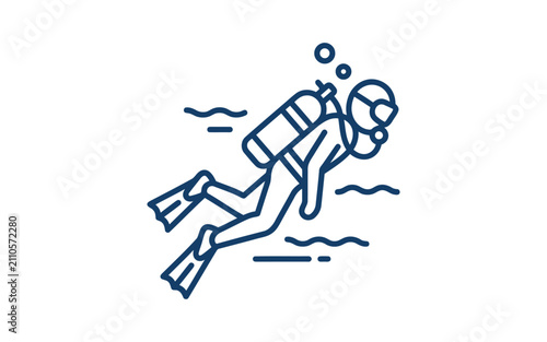 Scuba Diver Outline Icon