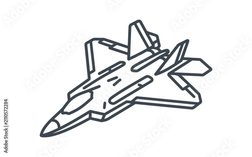 Modern Fighter Jet Outline Icon