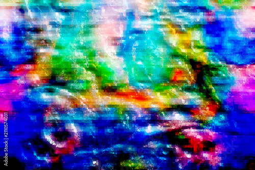 Vibrant Abstract Glitch Art Background with Digital Noise and Colorful Distortion