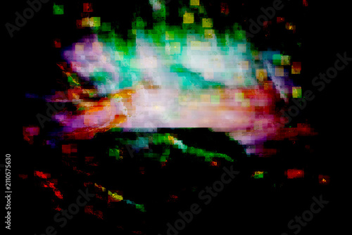 Dynamic Abstract Pixelated Glitch Art Background