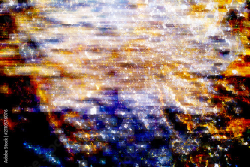 Abstract Digital Glitch Background with Vibrant Colors and Dynamic Light Trails