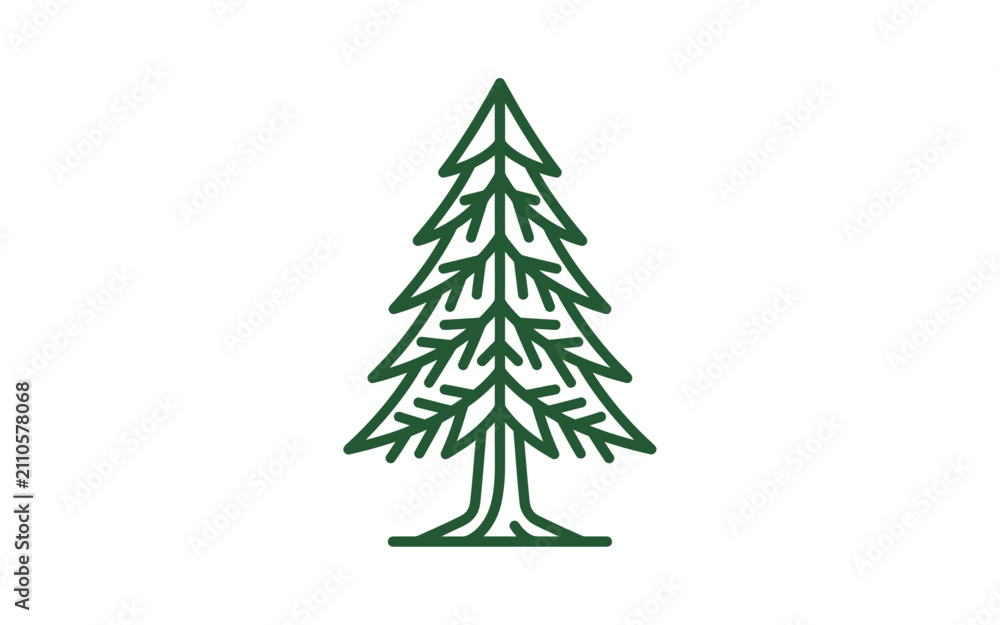 Fototapeta premium Minimalist Pine Tree Vector Illustration