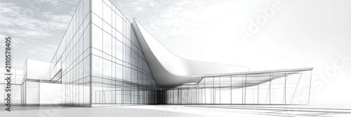 empty ground in front of modern architecture exterior.