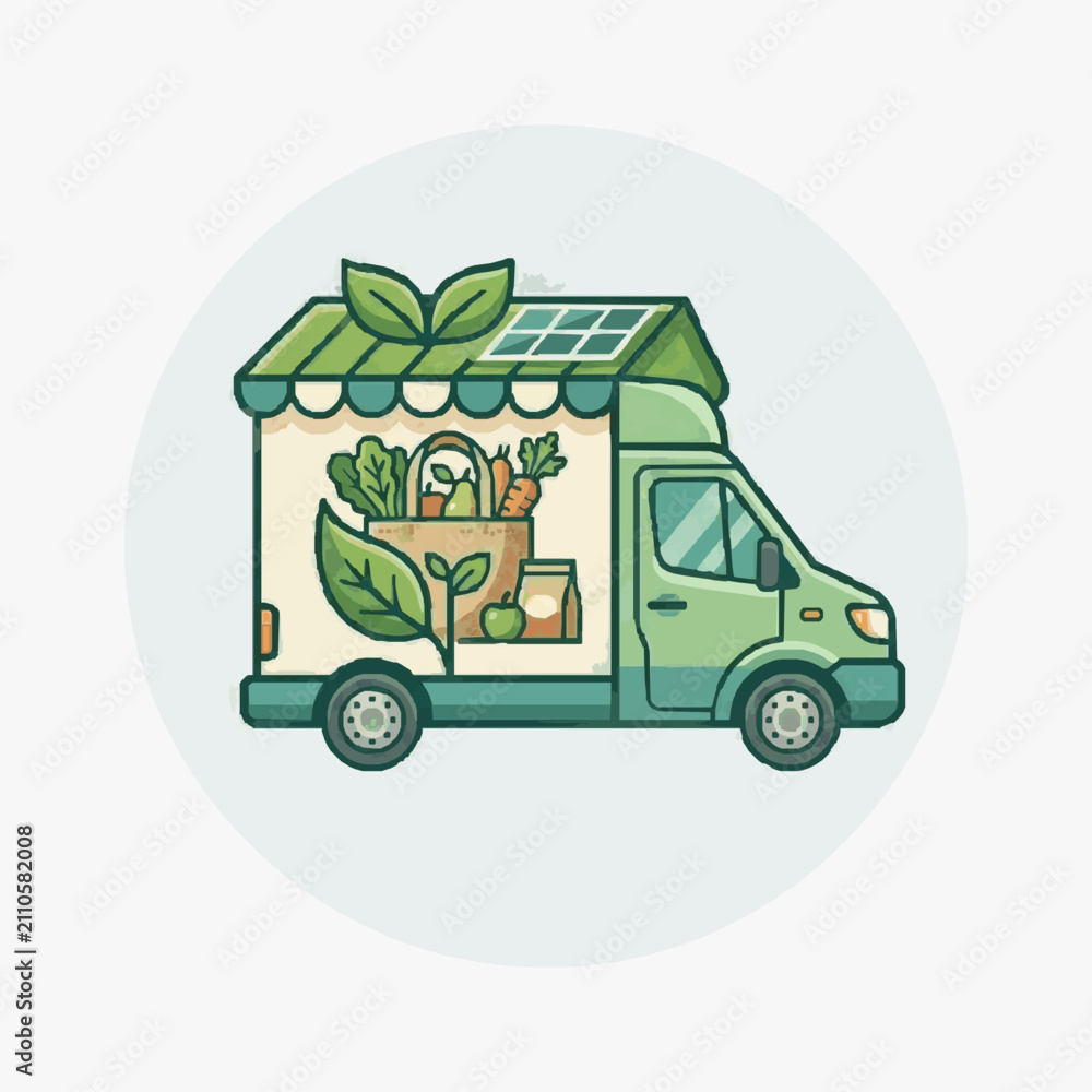 Obraz premium Eco-Friendly Mobile Garden Truck.