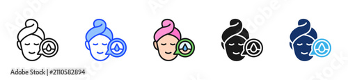 Photography Face Hydrate Icon Collection With Multiple Styles