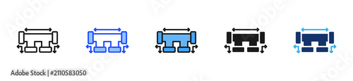 Photos Flow Splitter Icon Collection With Multiple Styles