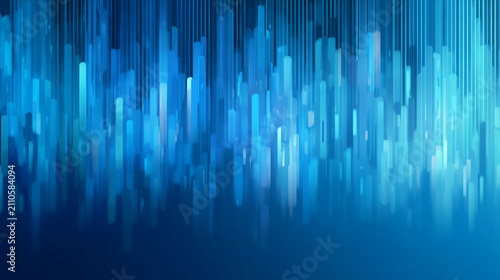 Abstract Blue Sound Wave Equalizer Background with Glowing Digital Lines and Speed Blur Effects