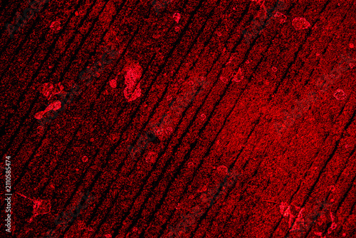 Dark red abstract grunge texture background with blood splatters.Dramatic high-contrast red and black abstract texture background with linear patterns, scratches, and stained splatters.
