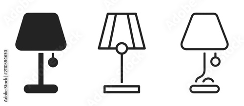 Canvastavla Lampshade vector icons set, elegant lighting and home décor symbol collection featuring modern, classic, and decorative lampshade icons for interior design, furniture, and decoration projects