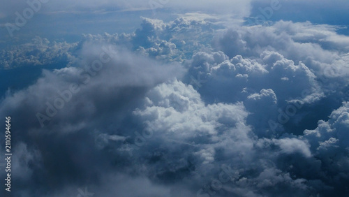 Obraz na plátně Black sky storm cloud Dark gray cloudy environment
