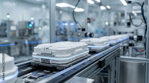 Automated production line manufacturing electric vehicle battery packs