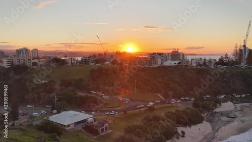 Gold Coast Sunset Aerial Video Coastal Sea beach 4k