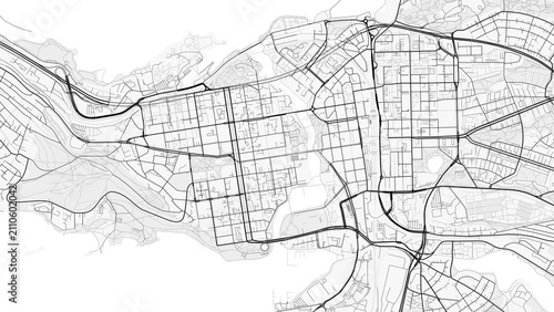 Tampere City Map. Minimalist black and white line art poster for printing, wallpaper, wall art, and map resources for home and office decor