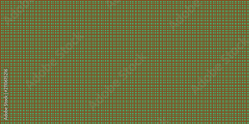 Abstract pixel pattern with green and red square shapes in a digital grid