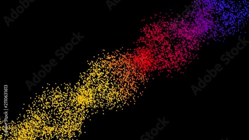 Abstract futuristic genetic vibrant red,blue, purple on DNA double helix looping motion, created from glowing particles on a dark background. Molecular biology, precision medicine etc., 4K video