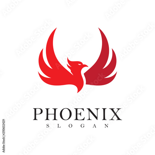 Phoenix logo design vector template.
