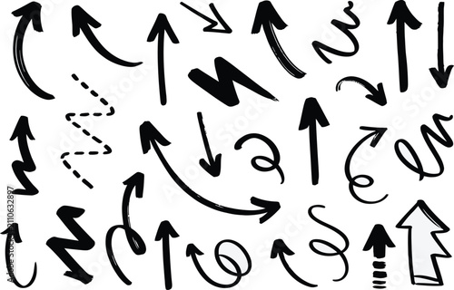Set of handdrawn arrows