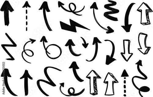 Set of handdrawn arrows