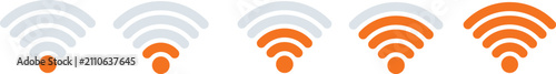 Wifi wireless internet signalWireless internet symbol. Set of sign for connect of network. Bar of satellites for mobile, radio, computer. Hotspot, strength electronic wave from antenna