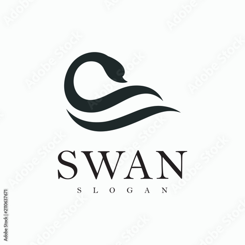 Swan Logo Simple and elegant vector symbol