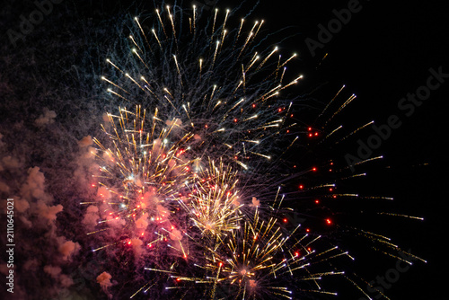 4th of July fireworks in the night sky