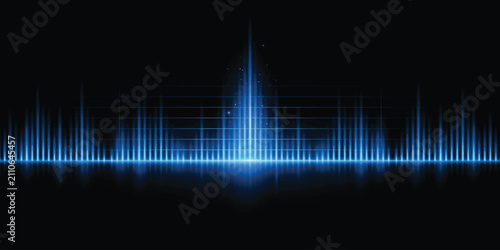 Colorful Digital Sound Wave Equalizer Line Vector Illustration with Rainbow Audio Pulse Graph Glow Technology Background Wallpaper Design Pattern