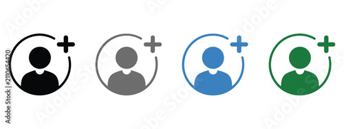 Foto Add user icon set with create account new member registration friend request and
