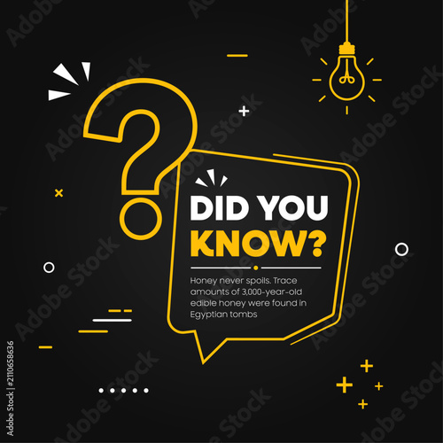 Minimalist line art did you know social media post template on dark background