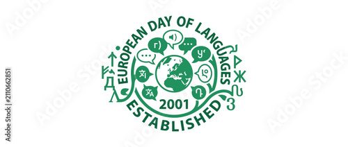 Konstfotografi Global Communication and Language Diversity Emblem