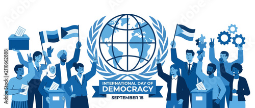 Diverse People Celebrate Global Democracy Day with Voting