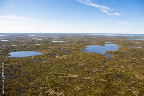 Thawing Arctic Permafrost Creating Ground Subsidence and New Ponds During Rapid Climate Warming